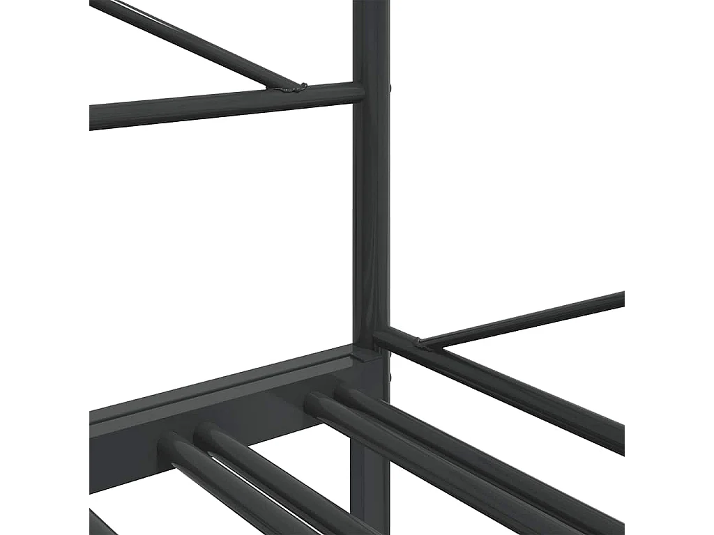 Lit de jour avec gigogne sans matelas noir 100x200 cm acier