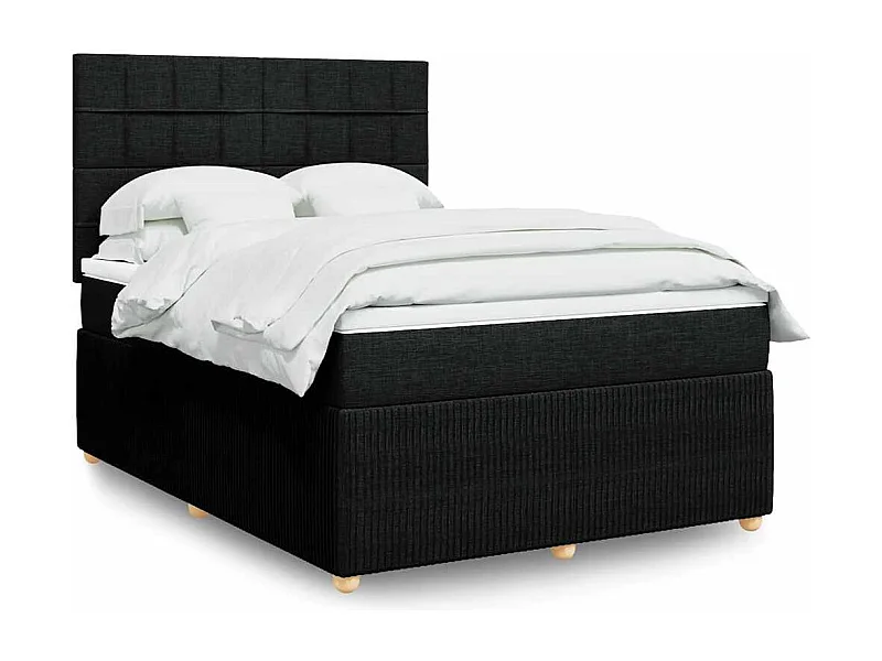 Boxspringbett mit Matratze Schwarz 140x190 cm Stoff