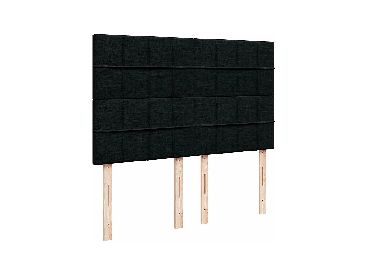 Sommier à lattes de lit avec matelas Noir 140x190 cm Tissu