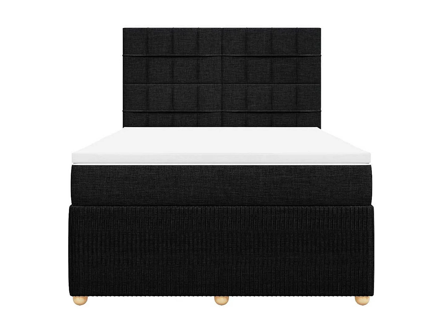 Cama box spring con colchón tela negro 140x190 cm