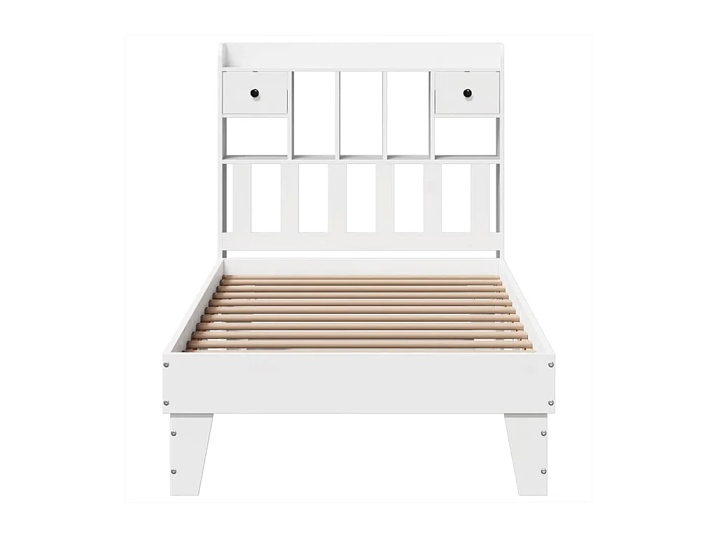 Cadre de lit sans matelas blanc 90x190 cm bois de pin massif