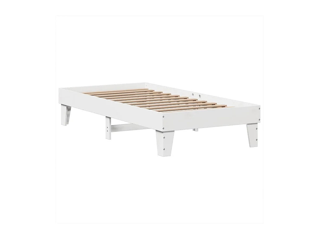 Cadre de lit sans matelas blanc 90x190 cm bois de pin massif