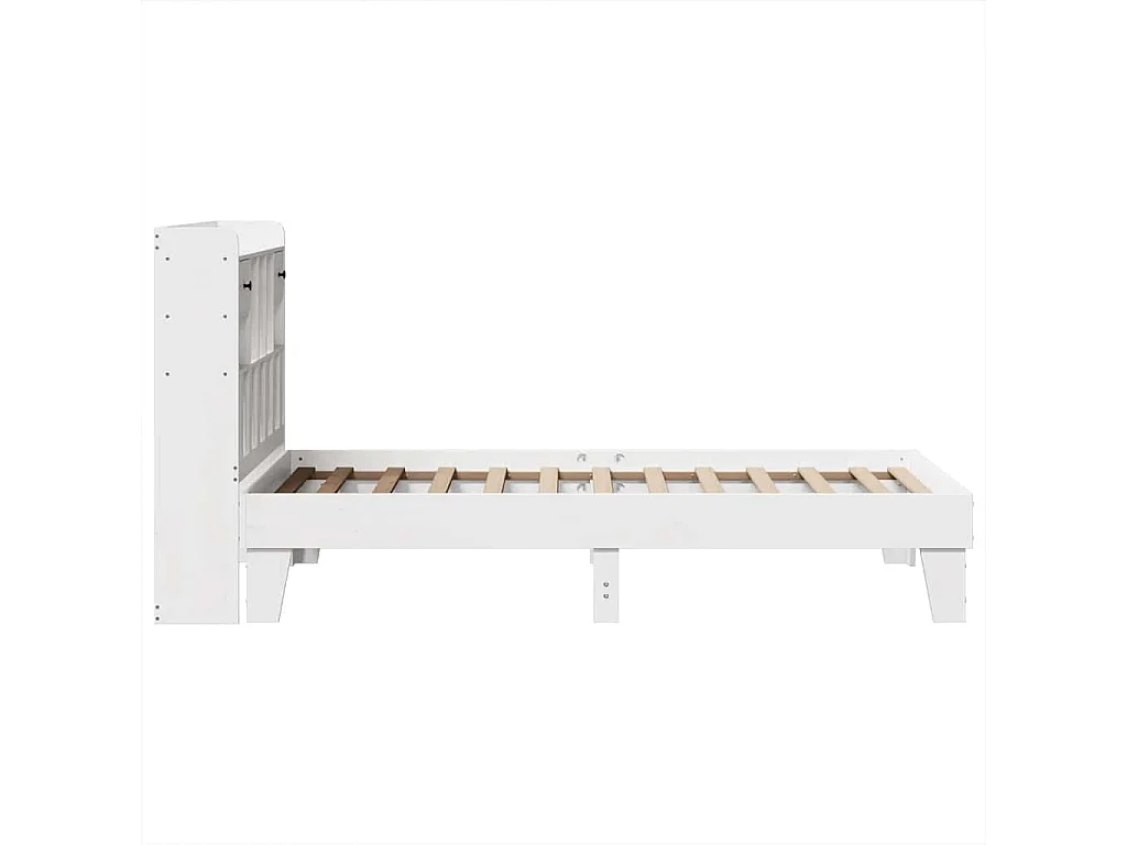 Cadre de lit sans matelas blanc 90x190 cm bois de pin massif