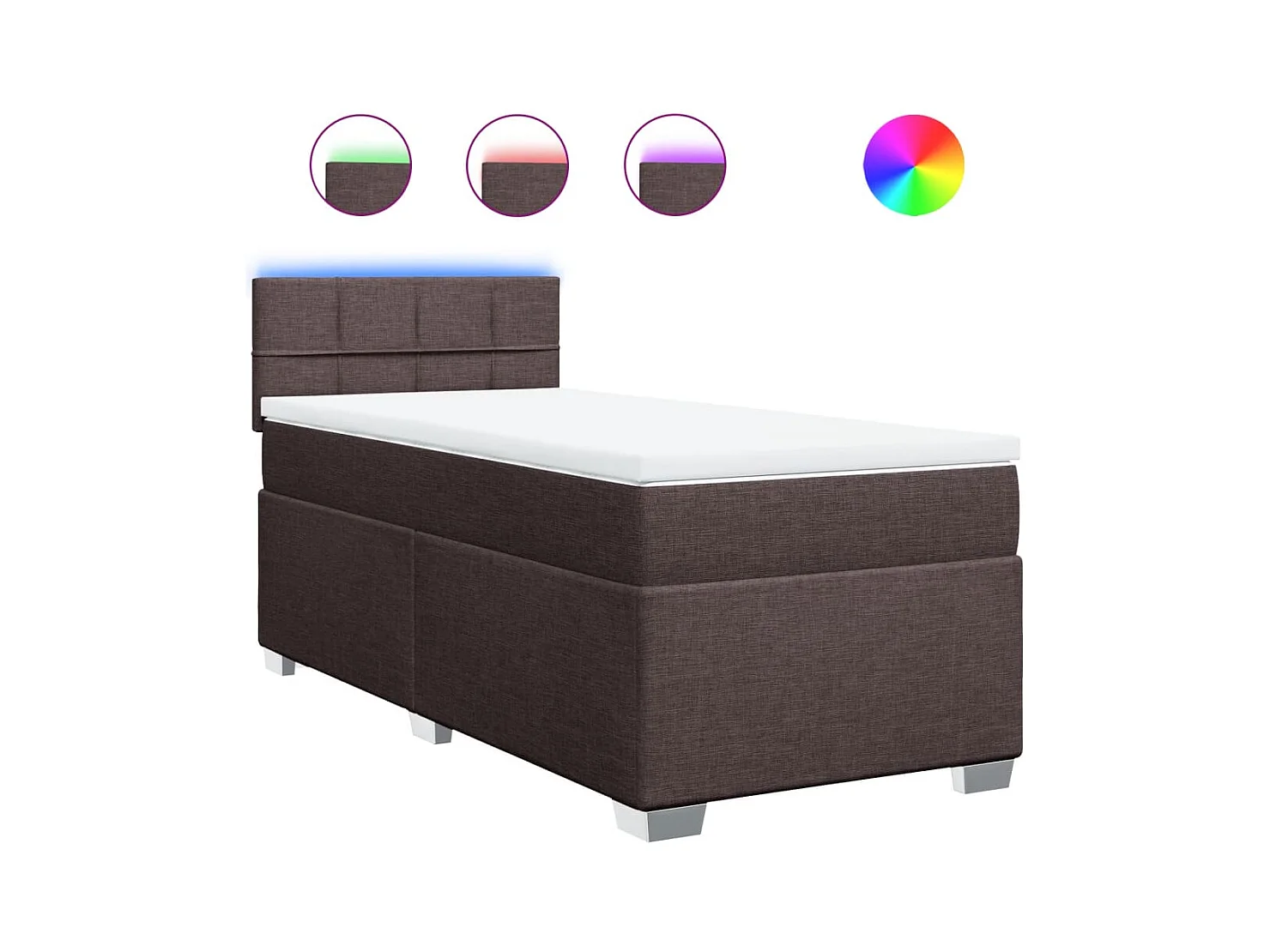 Sommier à lattes de lit avec matelas Marron foncé 90x200 cm