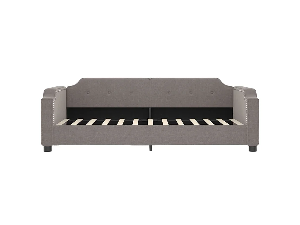 Tagesbett mit Matratze Taupe 90x200 cm Stoff