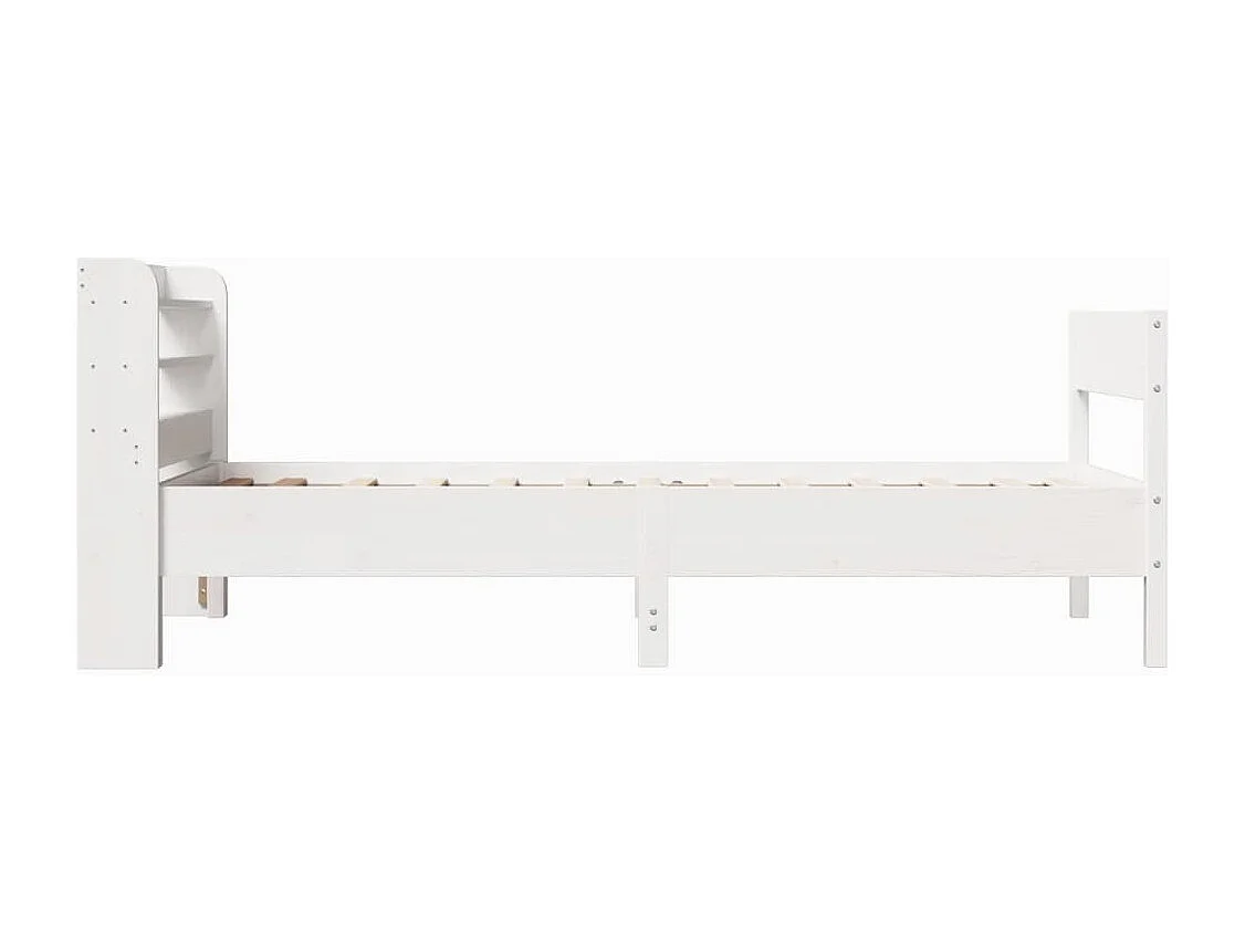 Giroletto senza Materasso Bianco 100x200 cm Legno Massello Pino