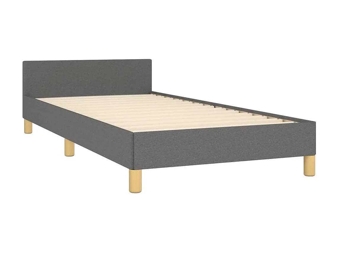 Estructura de cama sin colchón tela gris oscuro 90x200 cm