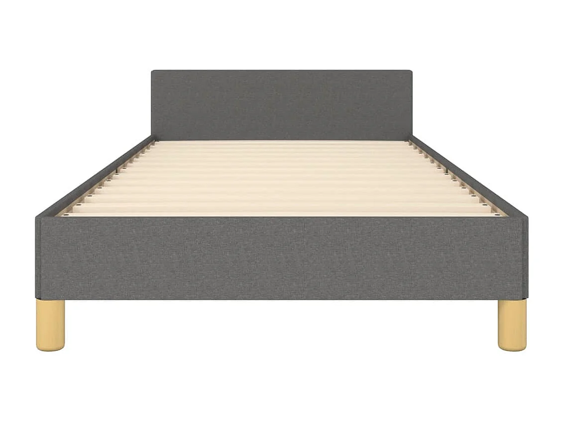 Estructura de cama sin colchón tela gris oscuro 90x200 cm