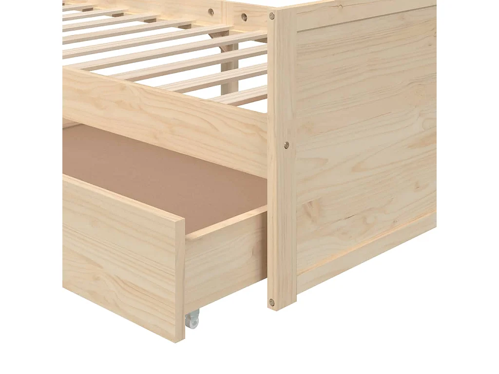 Estrutura de cama com gavetas 90x200 cm pinho maciço