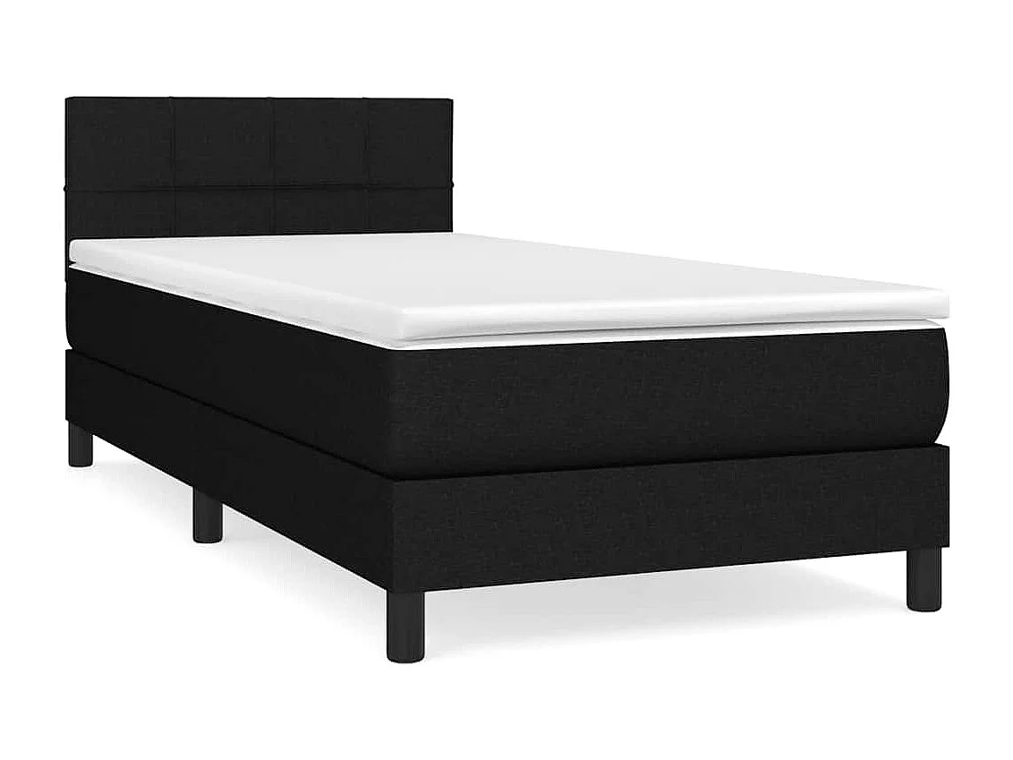 Boxspringbett mit Matratze Schwarz 90x200 cm Stoff