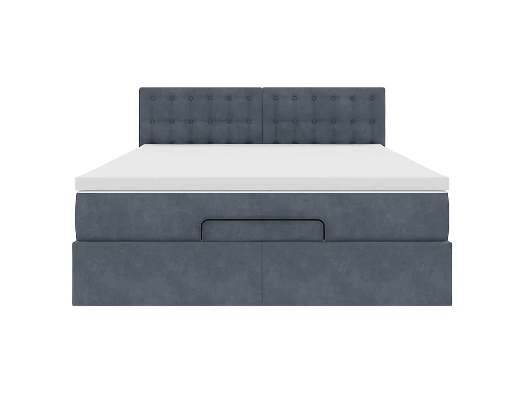 Estructura cama otomana con colchón gris oscuro 140x200cm