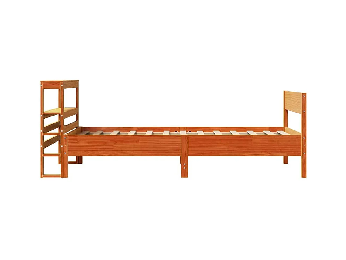 Cadre de lit sans matelas cire marron 90x200 cm bois pin massif
