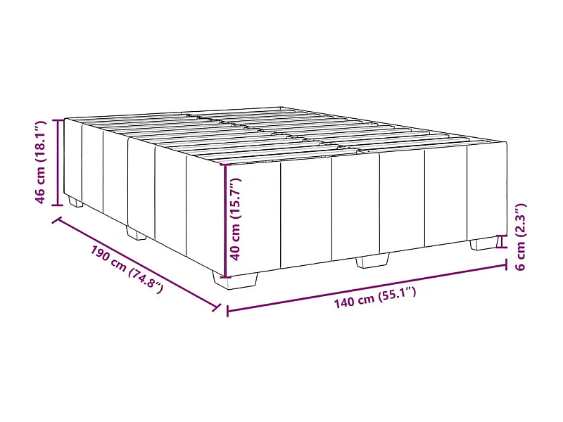 Boxspring met matras stof lichtgrijs 140x190 cm