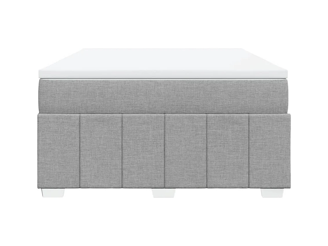 Sommier à lattes de lit avec matelas Gris clair 140x190cm Tissu