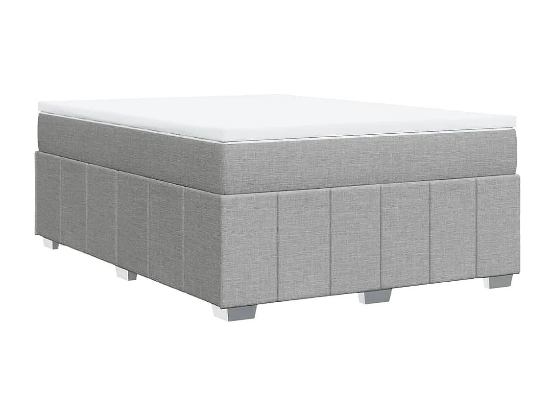 Sommier à lattes de lit avec matelas Gris clair 140x190cm Tissu