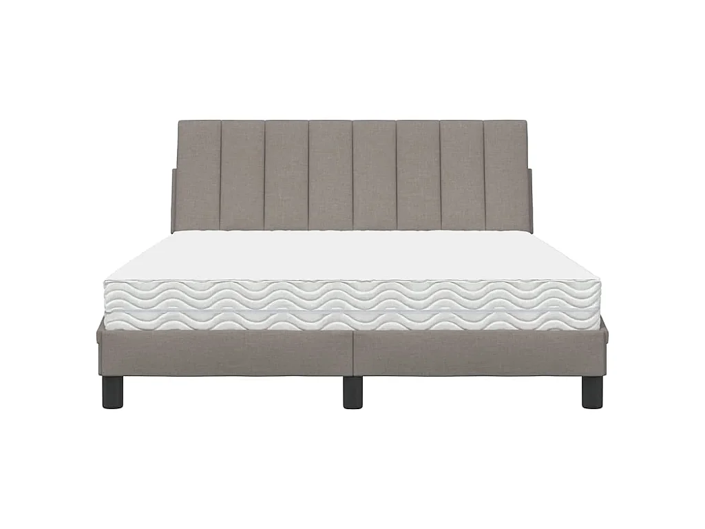 Bed met matras "Hanko" stof taupe 140x190 cm