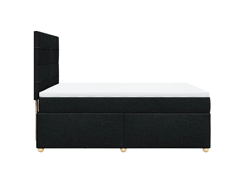 Sommier à lattes de lit avec matelas Noir 140x200 cm Tissu