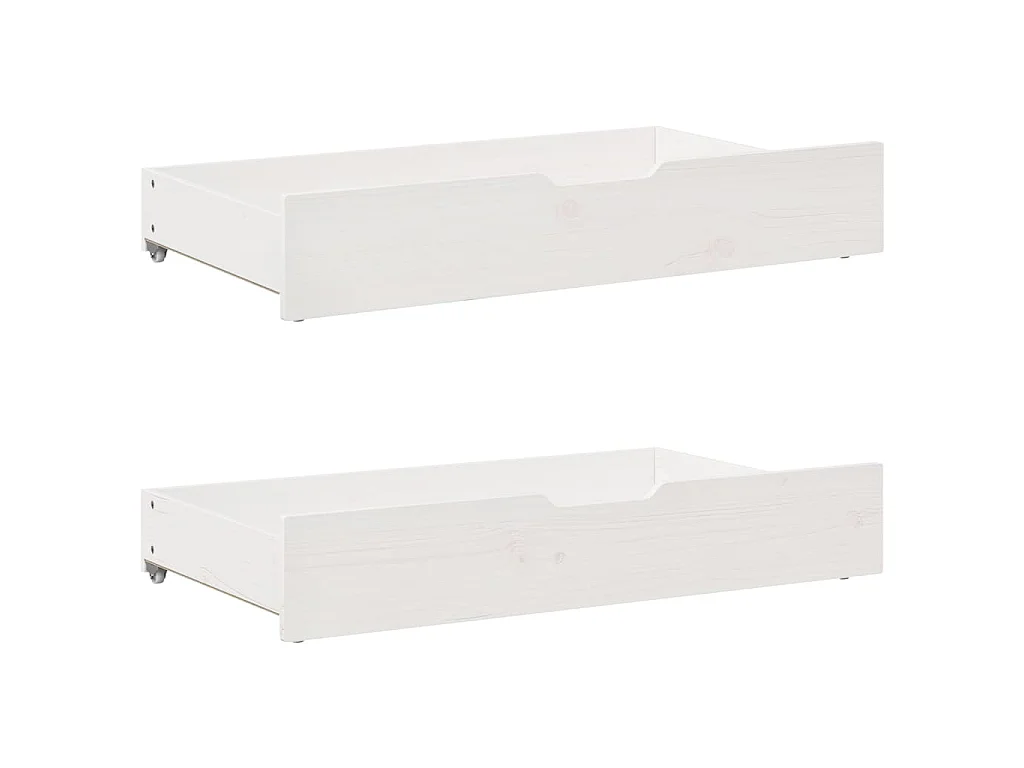 Dormeuse con Cassetti Bianco 90x190 cm Legno Massello di Pino