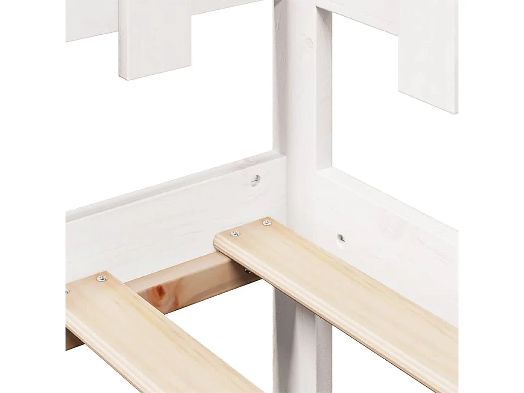 Dormeuse con Cassetti Bianco 90x190 cm Legno Massello di Pino