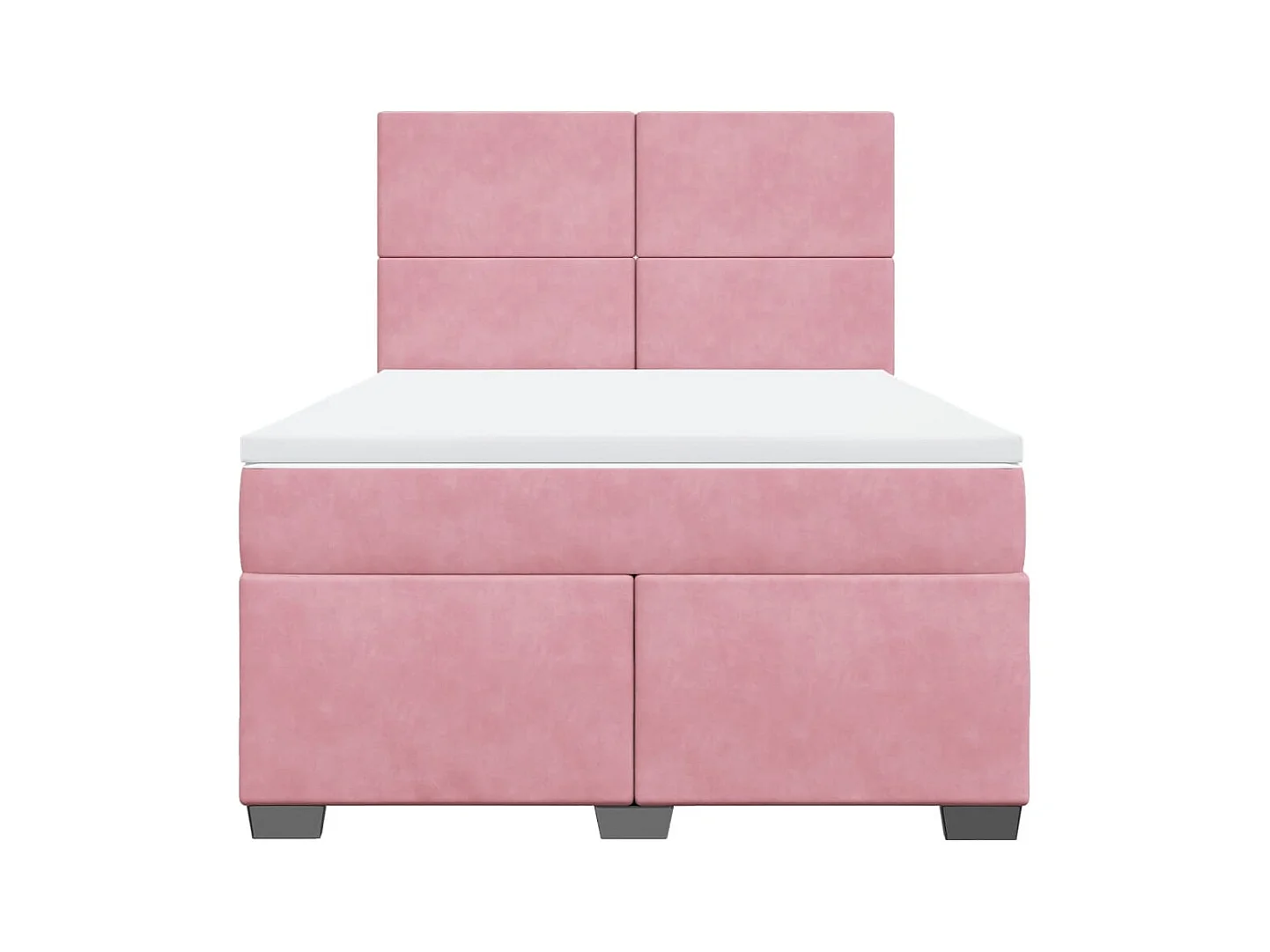 Boxspringbett mit Matratze Rosa 140x200 cm Samt