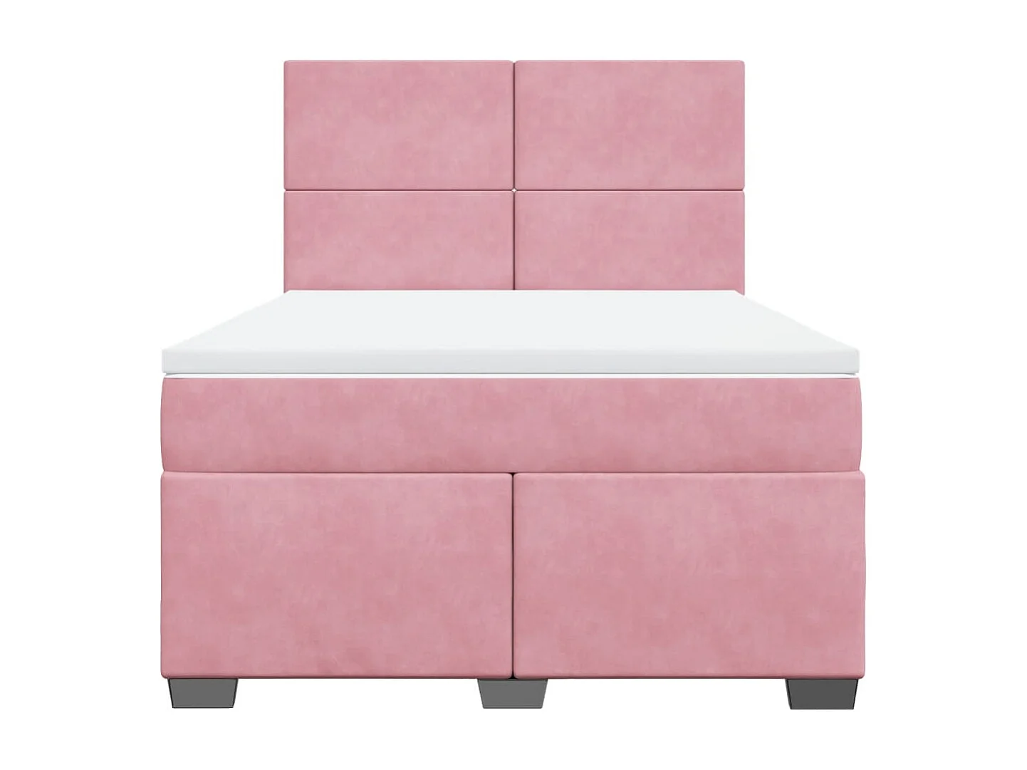 Giroletto a Molle con Materasso Rosa 140x200 cm in Velluto