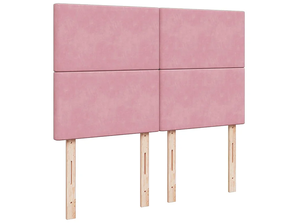 Boxspringbett mit Matratze Rosa 140x200 cm Samt