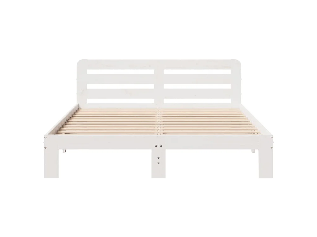 Estructura de cama sin colchón madera de pino blanca 140x200 cm