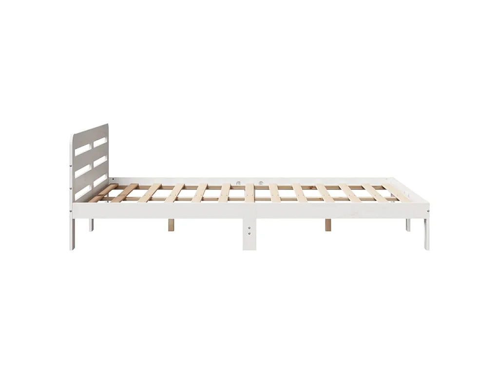 Estructura de cama sin colchón madera de pino blanca 140x200 cm