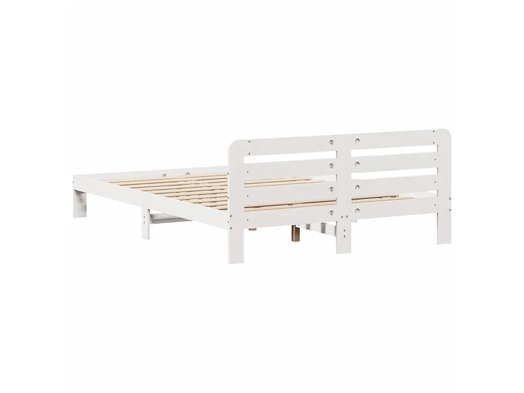 Estructura de cama sin colchón madera de pino blanca 140x200 cm