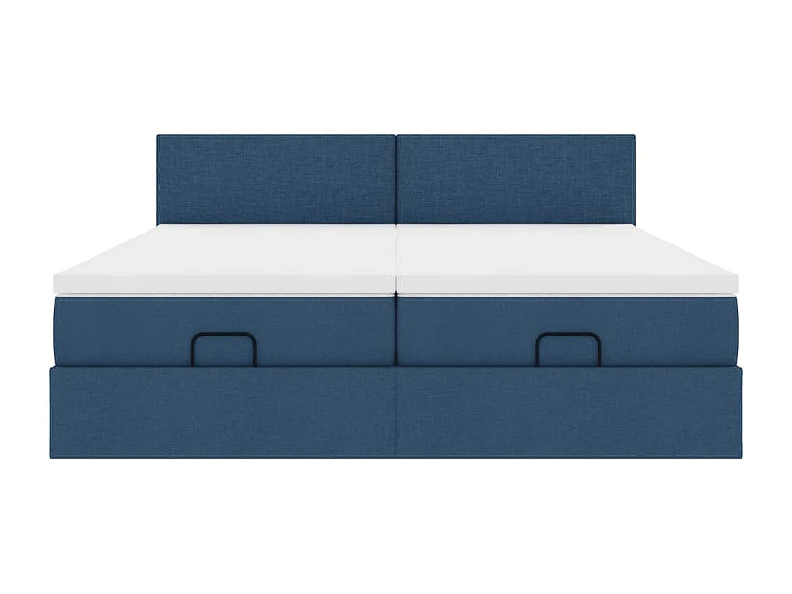 Ottoman bed met matrassen 180x200cm stof blauw