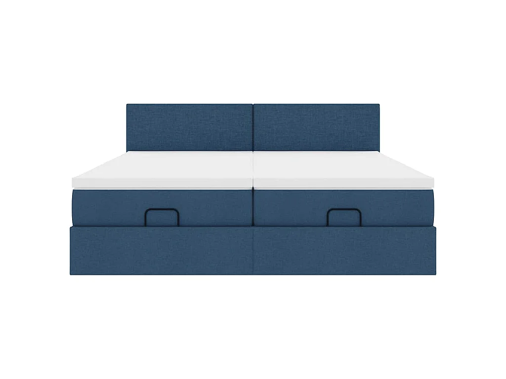 Ottoman bed met matrassen 180x200cm stof blauw