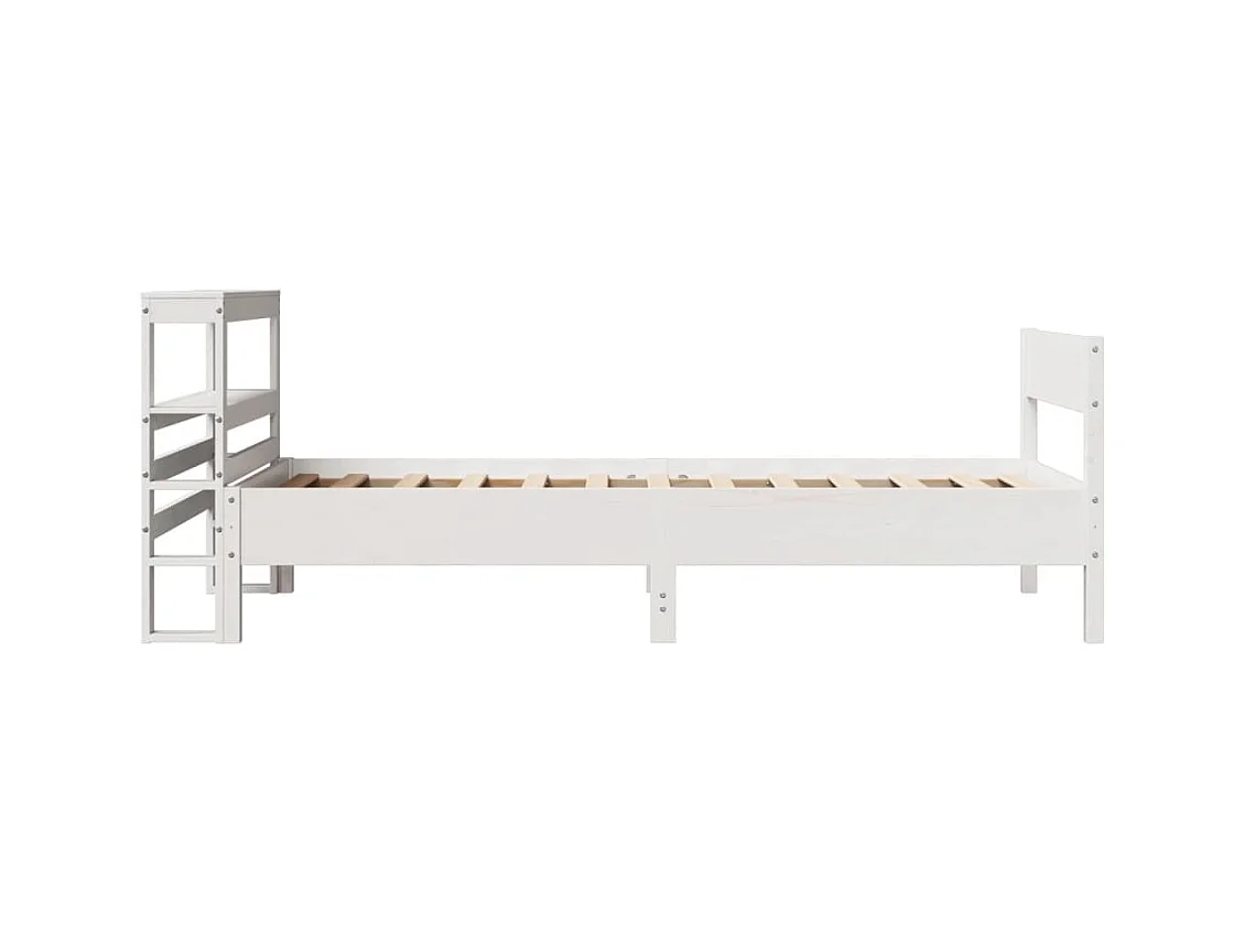 Cadre de lit sans matelas blanc 90x200 cm bois de pin massif