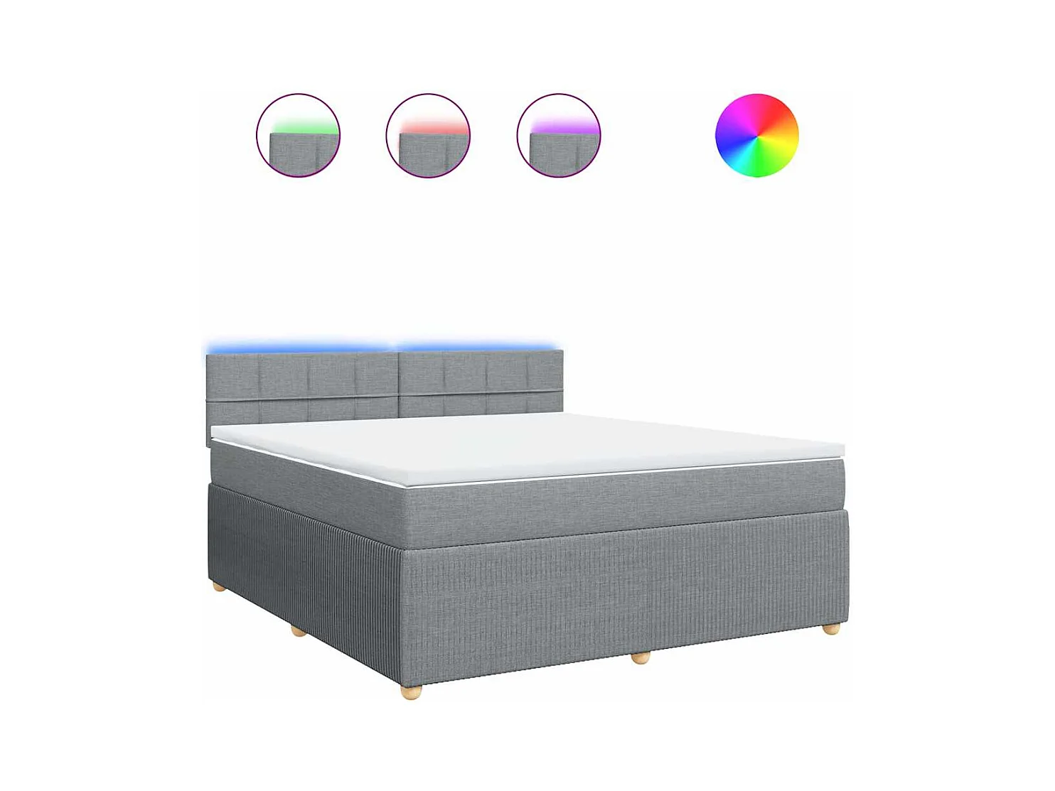 Sommier à lattes de lit avec matelas Gris clair 180x200cm Tissu