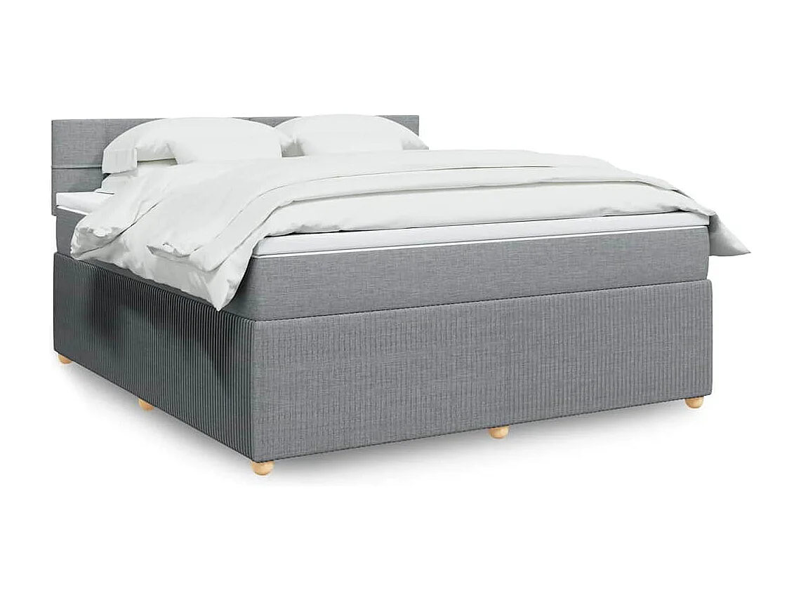 Boxspring met matras stof lichtgrijs 180x200 cm