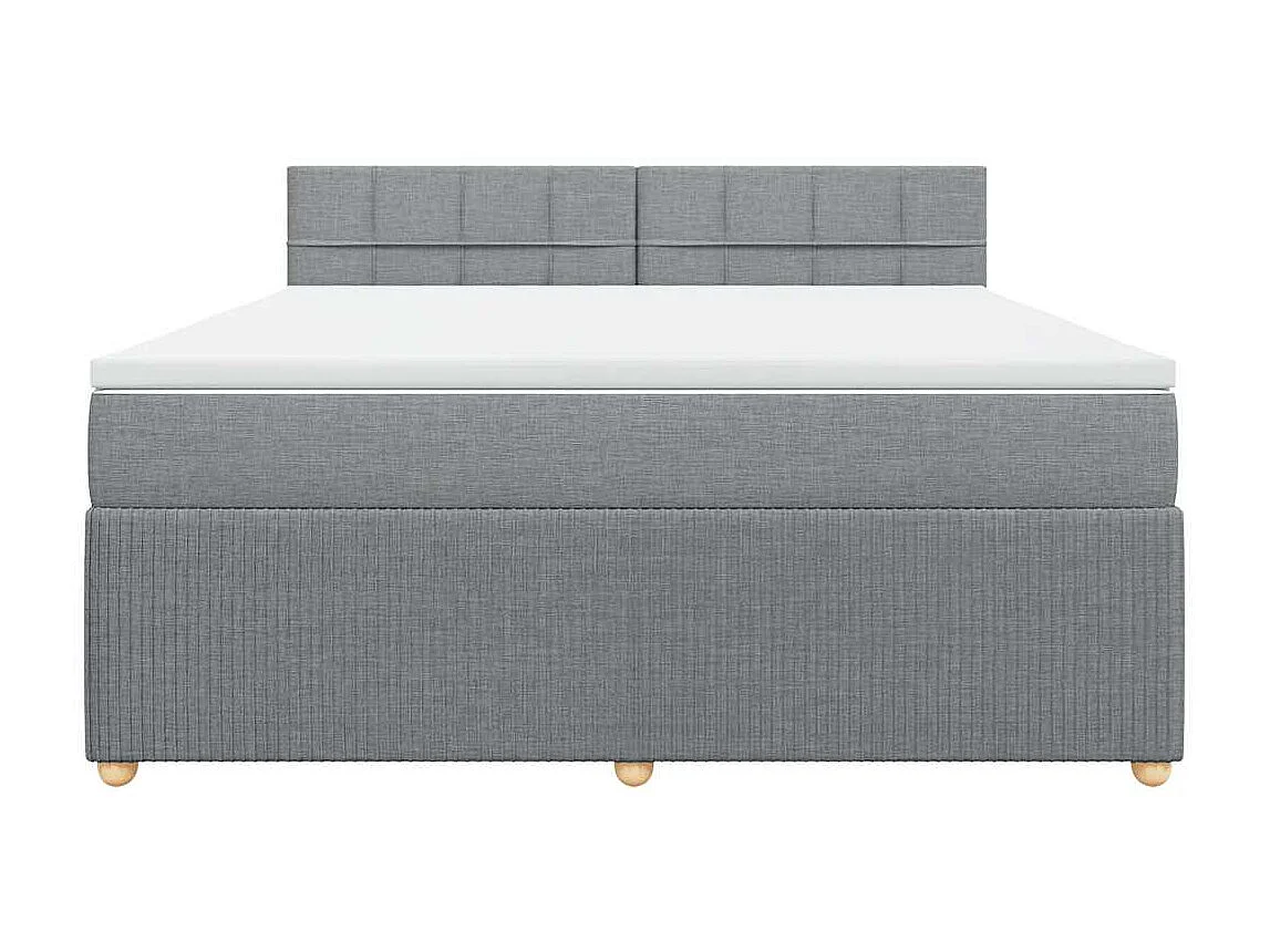 Boxspring met matras stof lichtgrijs 180x200 cm