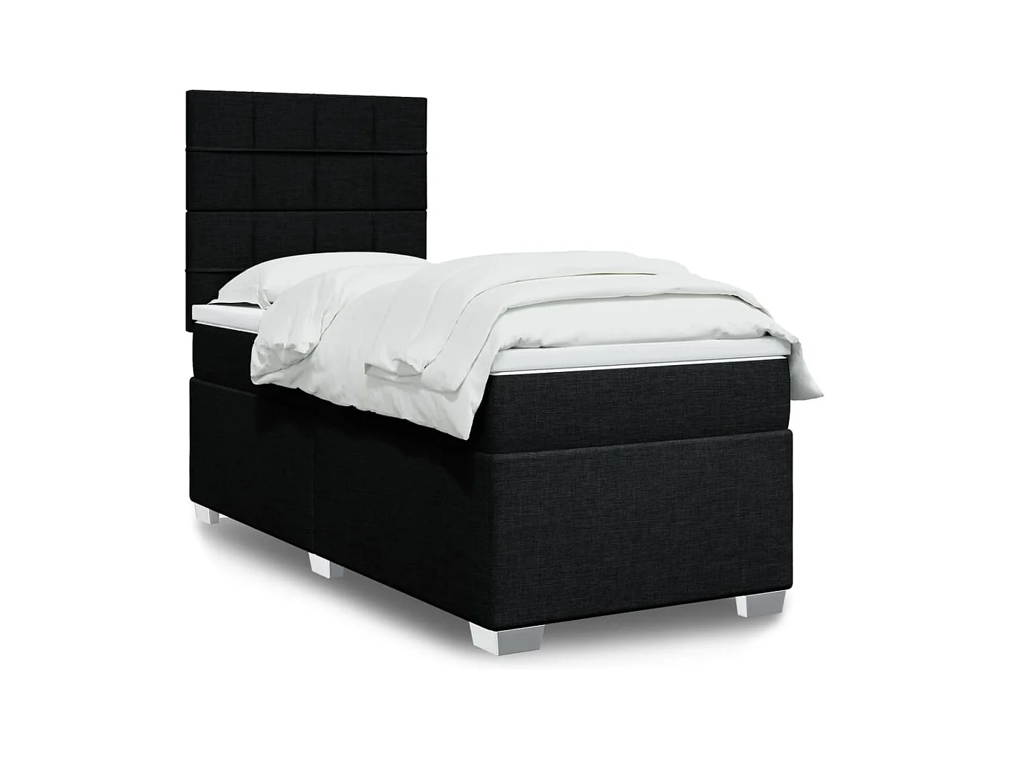 Boxspringbett mit Matratze Schwarz 90x200 cm Stoff