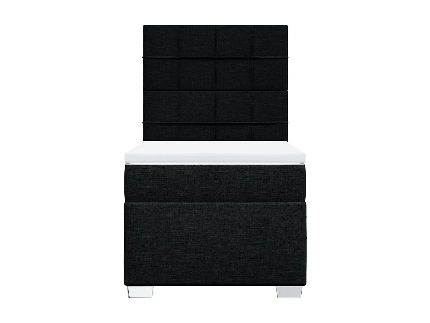 Sommier à lattes de lit avec matelas Noir 90x200 cm Tissu