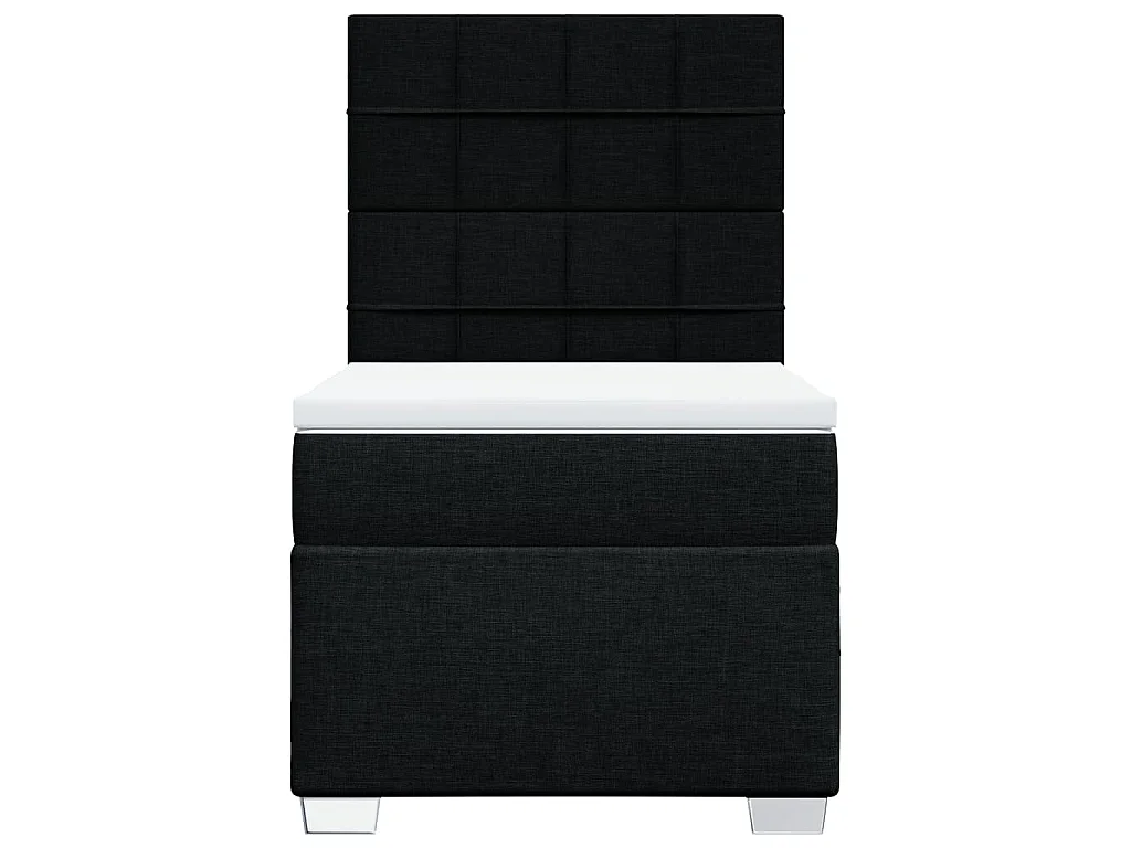 Cama com molas/colchão 90x200 cm tecido preto