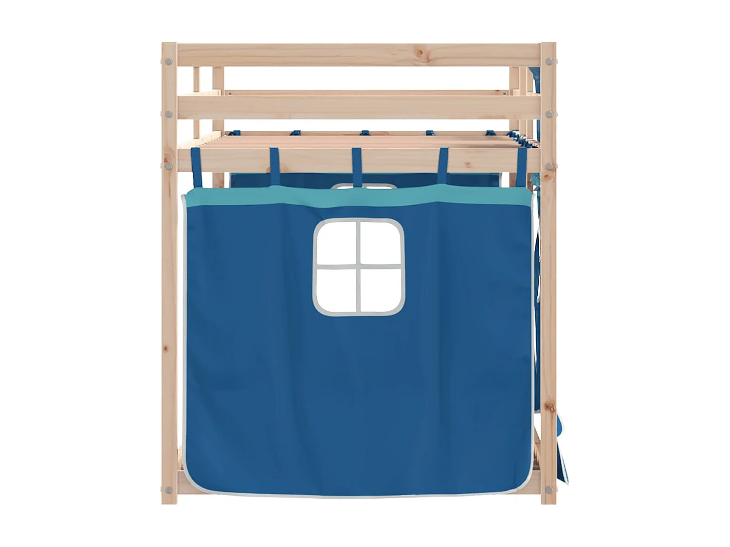 Letto a Castello senza Materasso Blu 90x190cm Massello Pino