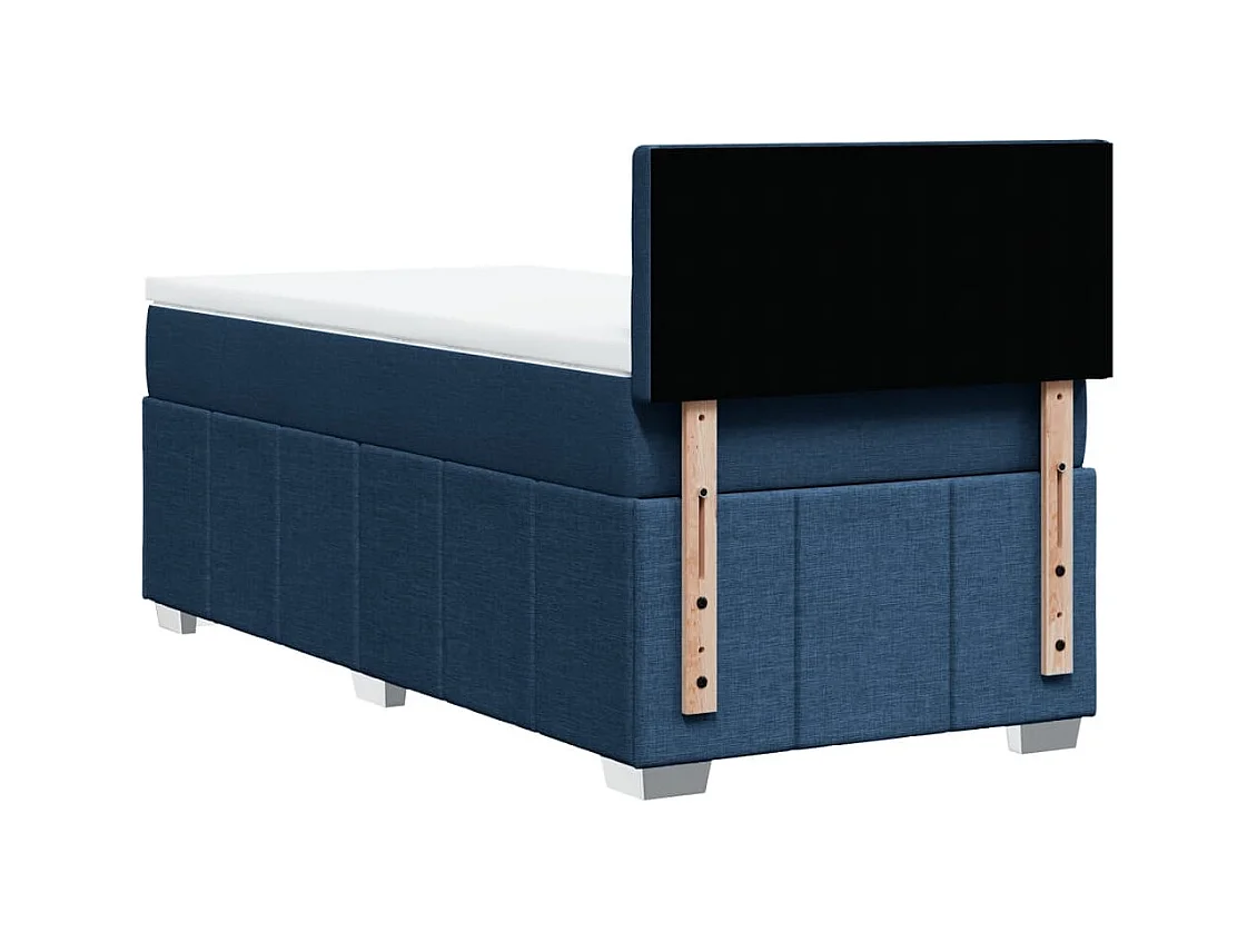Sommier à lattes de lit avec matelas Bleu 100x200 cm Tissu