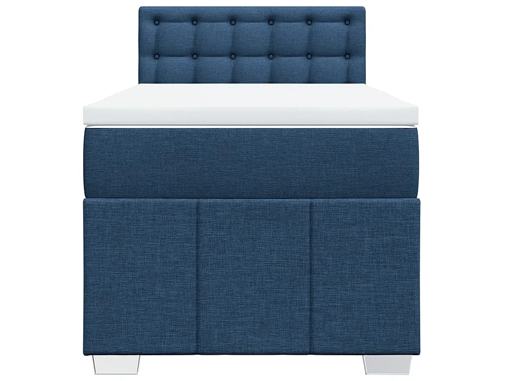 Boxspringbett mit Matratze Blau 100x200 cm Stoff
