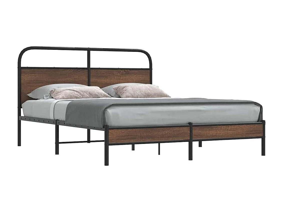 Estructura de cama sin colchón 160x200 cm madera marrón roble