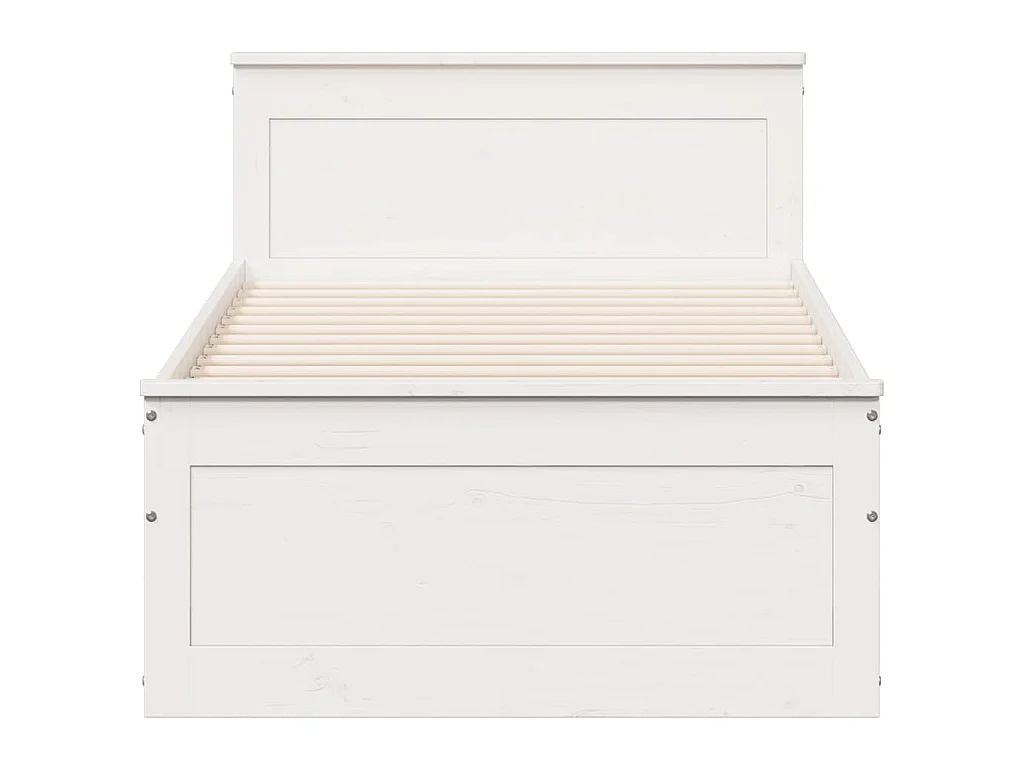 Giroletto senza Materasso con Testiera Bianco 90x190 cm Pino