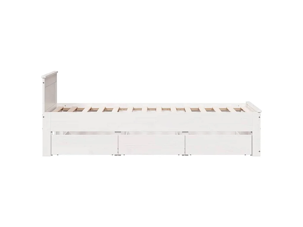 Giroletto senza Materasso con Testiera Bianco 90x190 cm Pino