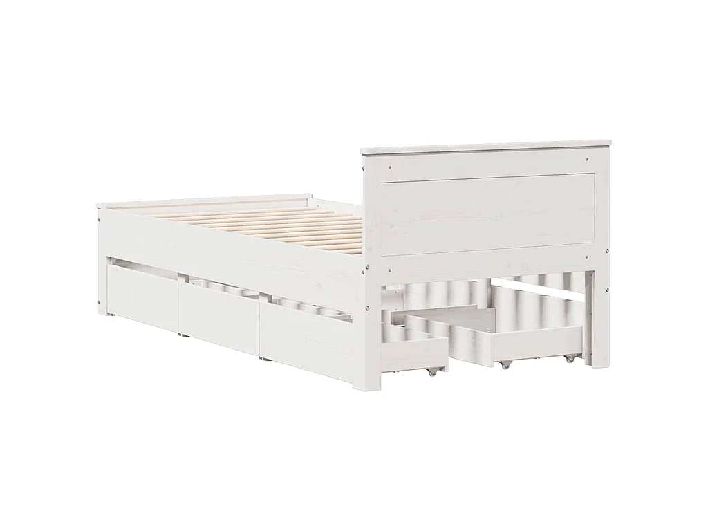 Giroletto senza Materasso con Testiera Bianco 90x190 cm Pino