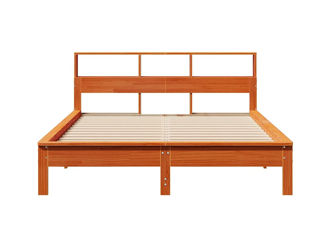 Bedframe zonder matras massief grenenhout wasbruin 140x200 cm