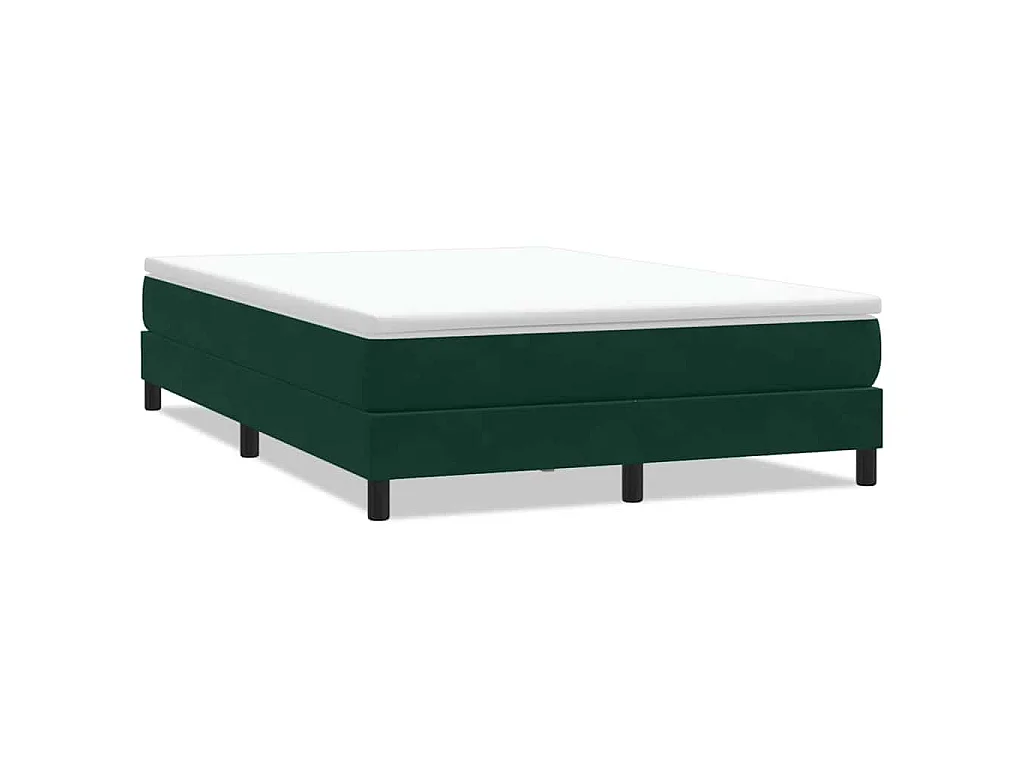 Boxspringbett ohne Matratze Dunkelgrün 140x220 cm Samt