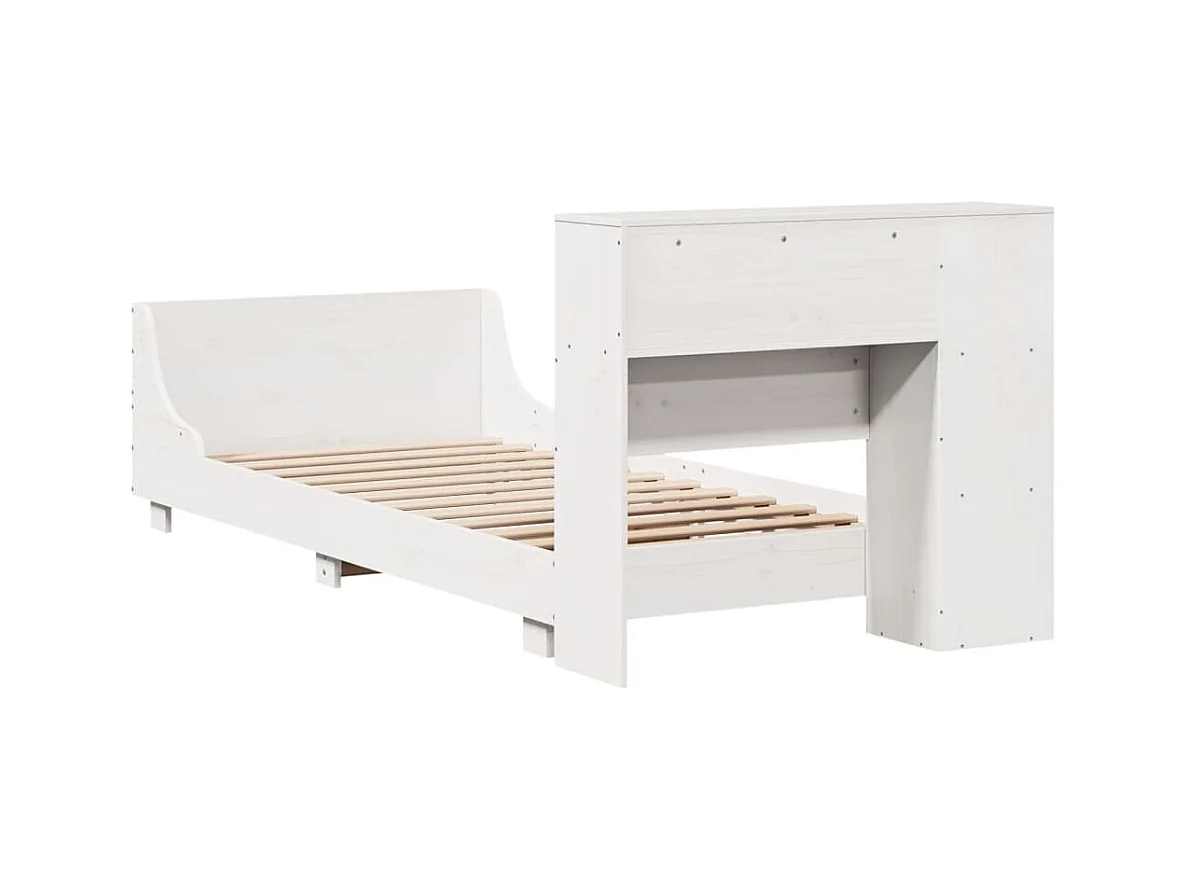 Cadre de lit sans matelas blanc 90x200 cm bois de pin massif