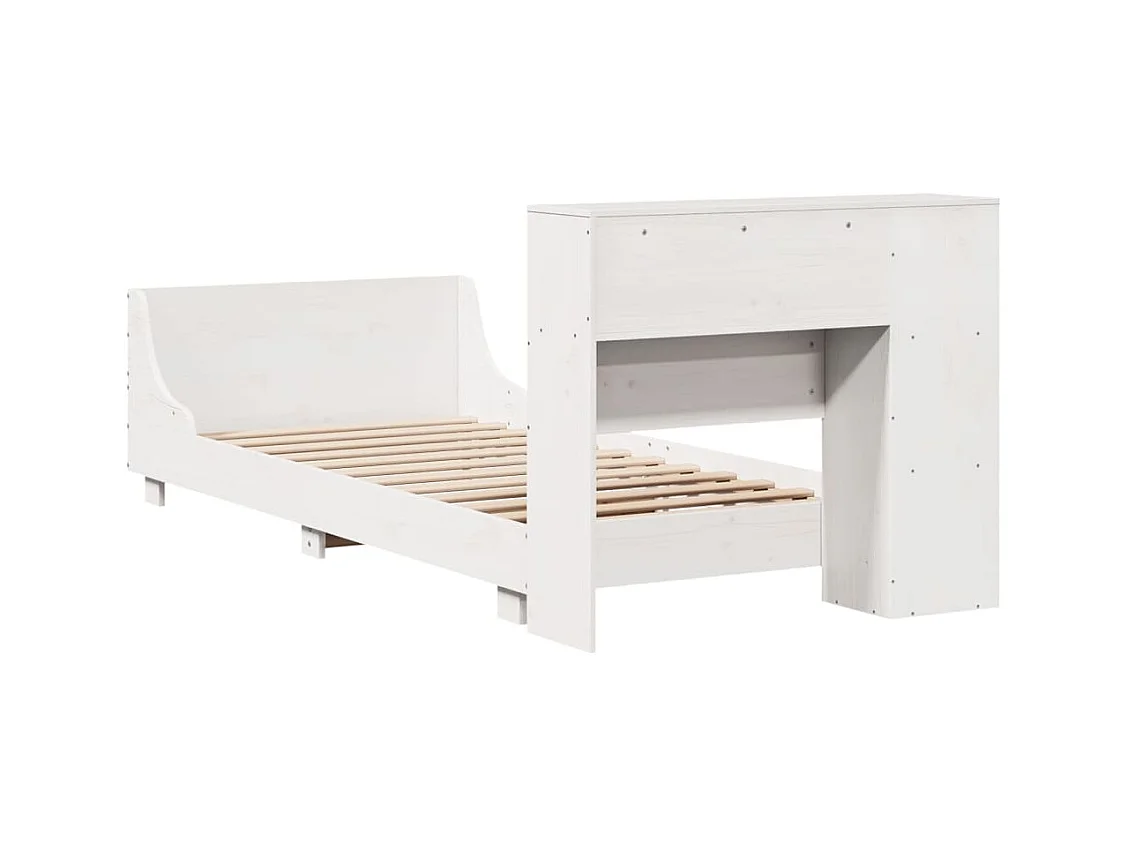 Cadre de lit sans matelas blanc 90x200 cm bois de pin massif