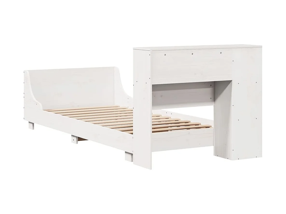 Massivholzbett ohne Matratze Weiß 90x200 cm Kiefernholz
